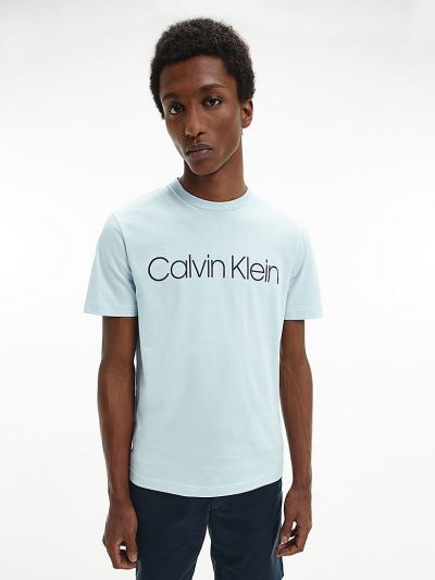 Calvin Klein Ruhák HU747635 | Calvin Klein Organic Cotton Logo Férfi Póló Kék